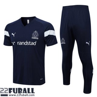 Trainingsanzug T Shirt Olympique Marseille Navy blau Herren 22 23 TG599