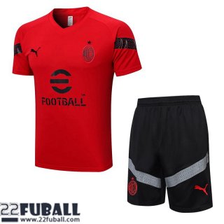 Trainingsanzug T Shirt AC Milan Rot Herren 22 23 TG648