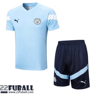 Trainingsanzug T Shirt Manchester City hellblau Herren 22 23 TG650
