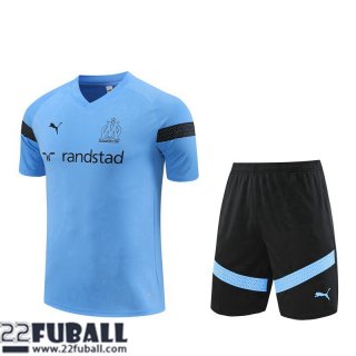 Trainingsanzug T Shirt Olympique Marseille Blau Herren 22 23 TG659
