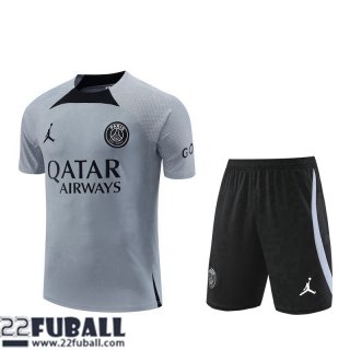 Trainingsanzug T Shirt PSG grau Herren 22 23 TG663