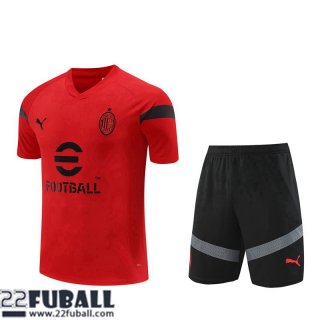 Trainingsanzug T Shirt AC Milan Rot Herren 22 23 TG667