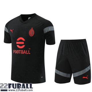 Trainingsanzug T Shirt AC Milan Schwarz Herren 22 23 TG672