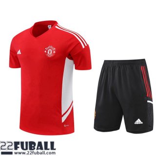 Trainingsanzug T Shirt Manchester United Rot Herren 22 23 TG677
