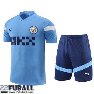 Trainingsanzug T Shirt Manchester City hellblau Herren 22 23 TG678