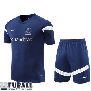Trainingsanzug T Shirt Olympique Marseille Navy blau Herren 22 23 TG686