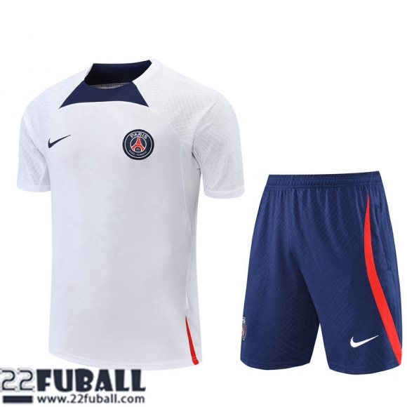 Trainingsanzug T Shirt PSG Weiss Herren 22 23 TG702