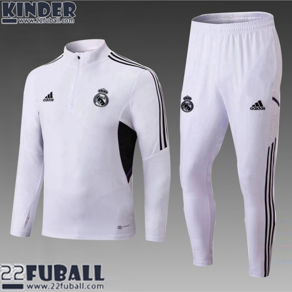 Trainingsanzug Real Madrid Weiß Kinder 22 23 TK347