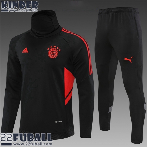 Trainingsanzug Bayern Munchen Schwarz Kinder 22 23 TK418