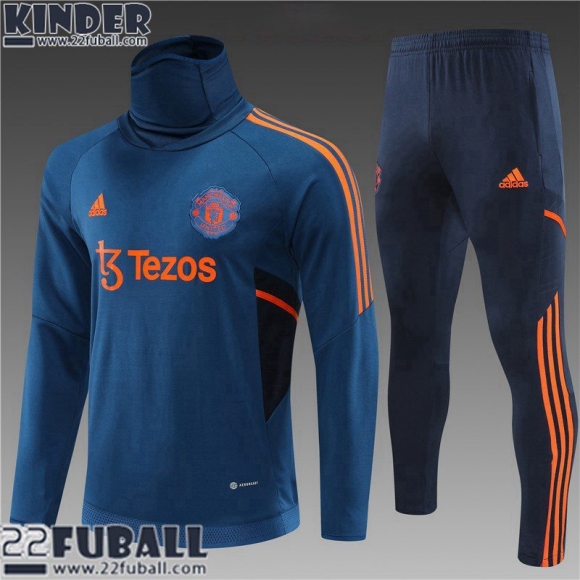 Trainingsanzug Manchester United blau Kinder 22 23 TK419