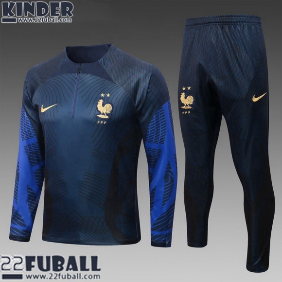 Trainingsanzug Frankreich blau Kinder 22 23 TK435