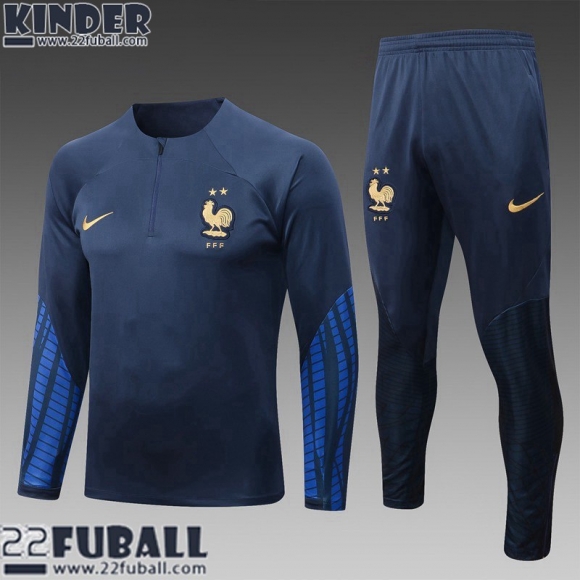 Trainingsanzug Frankreich blau Kinder 22 23 TK444