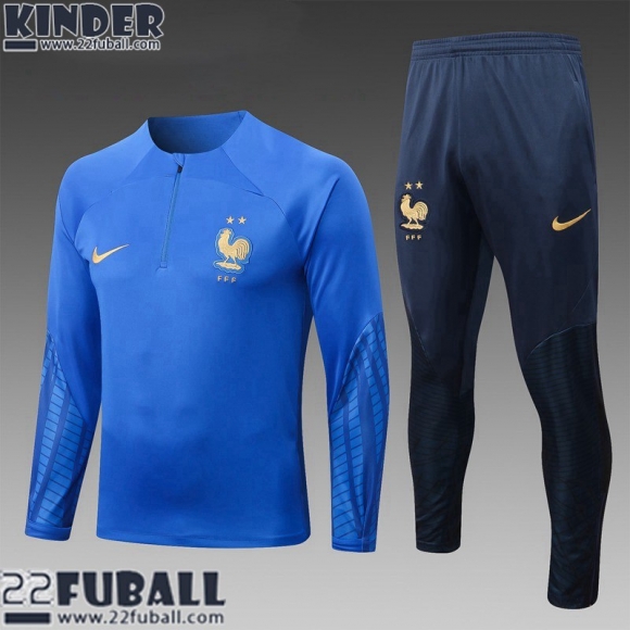 Trainingsanzug Frankreich blau Kinder 22 23 TK446