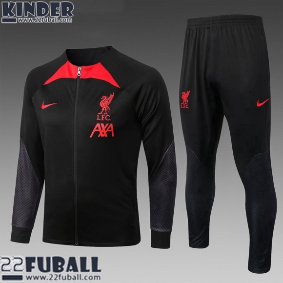 Sweatjacke Liverpool Schwarz Kinder 22 23 TK451