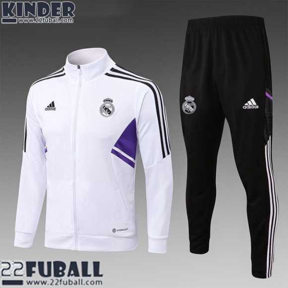 Sweatjacke Real Madrid Weiß Kinder 22 23 TK455