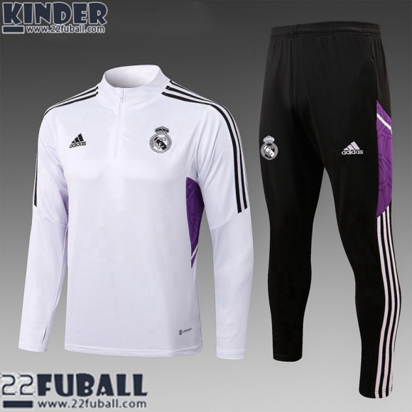 Trainingsanzug Real Madrid Weiß Kinder 22 23 TK457