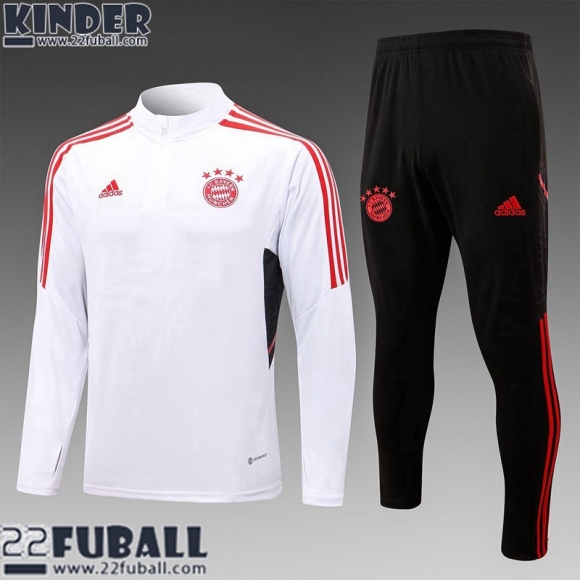 Trainingsanzug Bayern Munchen Weiß Kinder 22 23 TK460