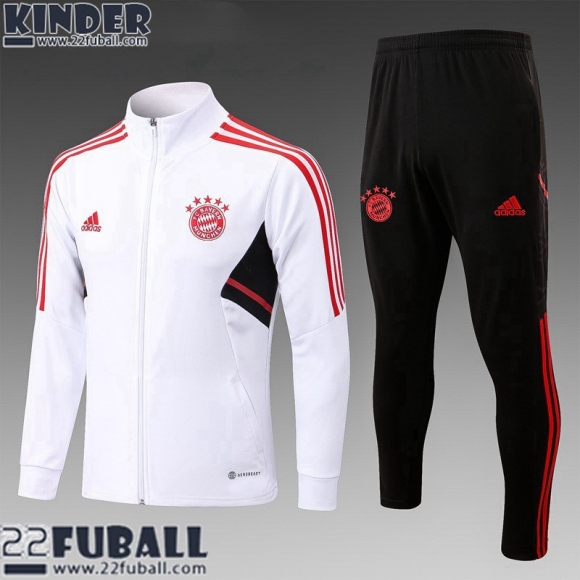 Sweatjacke Bayern Munchen Weiß Kinder 22 23 TK461