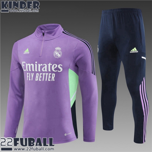 Trainingsanzug Real Madrid Lila Kinder 22 23 TK539