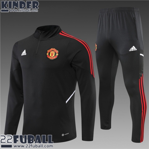 Trainingsanzug Manchester United schwarz Kinder 22 23 TK313