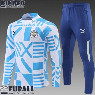 Trainingsanzug Manchester City blau blanc Kinder 22 23 TK316
