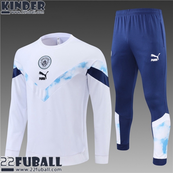 Trainingsanzug Manchester City Weiß Kinder 22 23 TK320