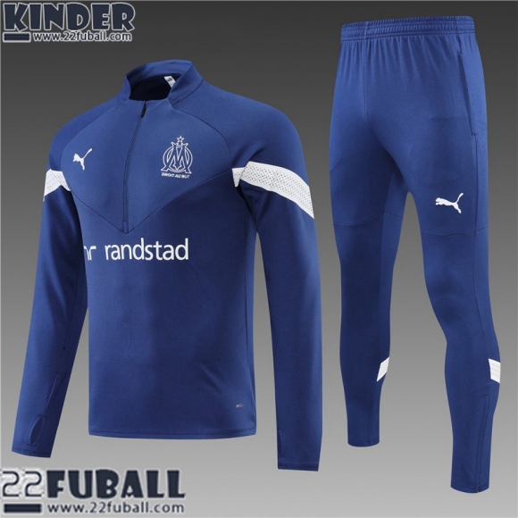 Trainingsanzug Olympique Marseille blau Kinder 22 23 TK333