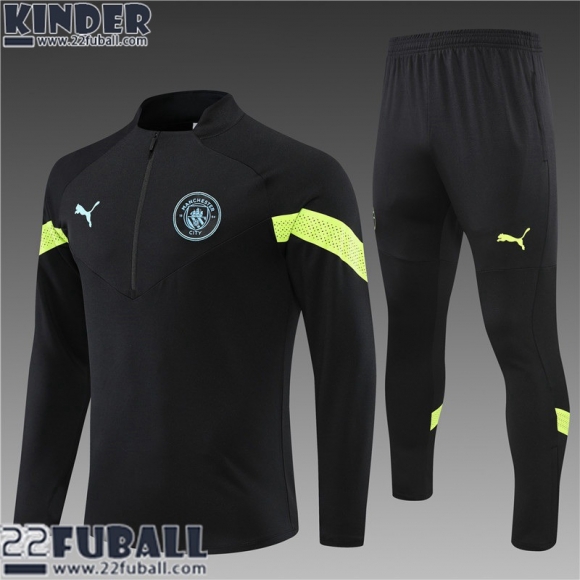 Trainingsanzug Manchester City schwarz Kinder 22 23 TK338