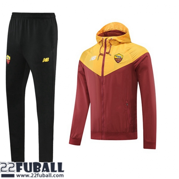 Sweatjacke Kapuzen AS Roma rouge foncé Herren 22 23 WK113