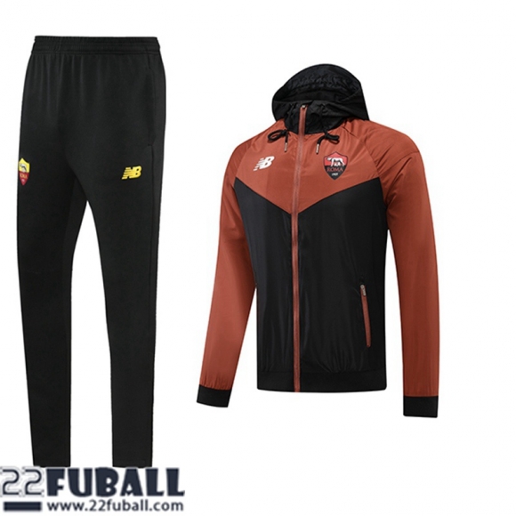 Sweatjacke Kapuzen AS Roma schwarz Herren 22 23 WK114