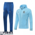 Sweatjacke Kapuzen Olympique Marseille Himmelblau Herren 22 23 JK309