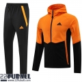 Sweatjacke Kapuzen Sport orange schwarz Herren 22 23 JK328