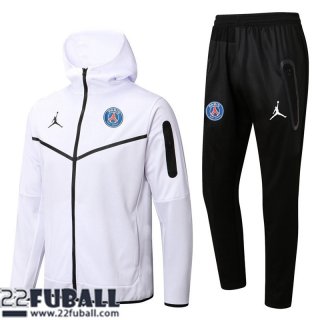 Sweatjacke Kapuzen PSG Weiß Herren 22 23 JK347