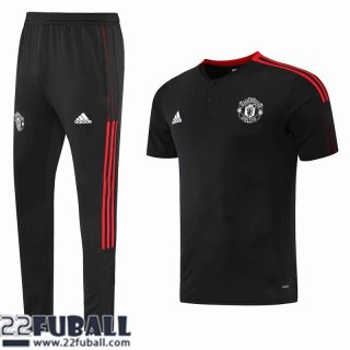 T-Shirt Manchester United Schwarz Herren 22 23 PL303