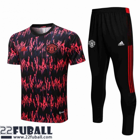 T-Shirt Manchester United Schwarz Rot Herren 22 23 PL406