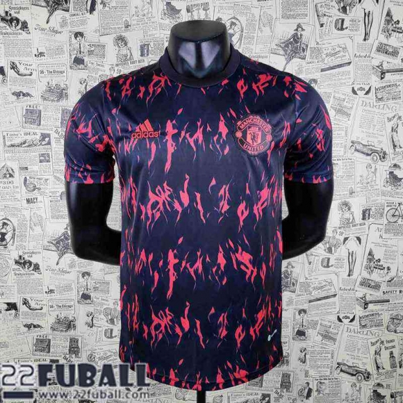 T-Shirt Manchester United Schwarz Rot Herren 22 23 PL346