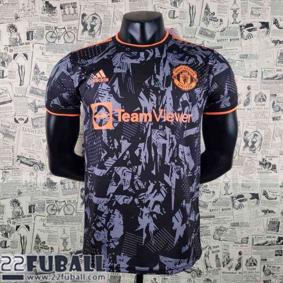 T-Shirt Manchester United Schwarz Herren 22 23 PL353