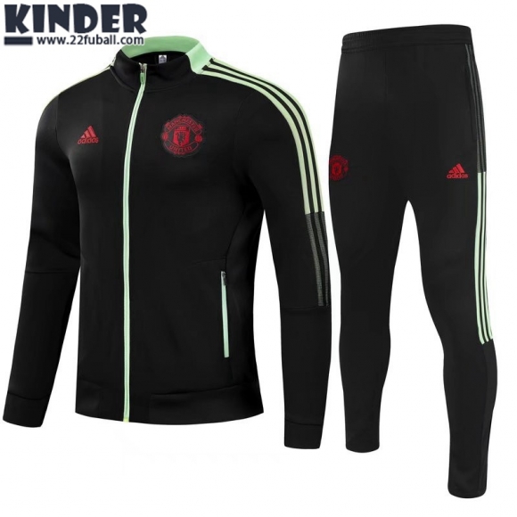 Trainingsanzug Manchester United Schwarz Kinder 21 22 TK232