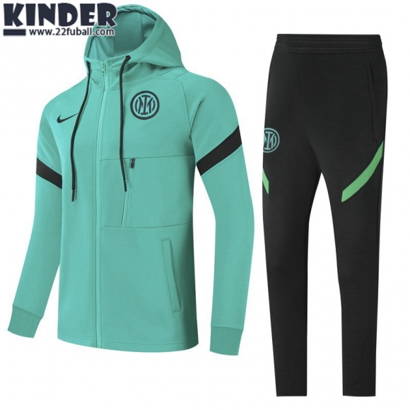 Sweatjacke Kapuzen Inter Mailand grün Kinder 21 22 TK233