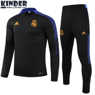 Trainingsanzug Real Madrid Schwarz Kinder 21 22 TK234