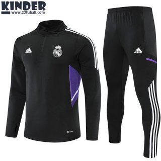 Trainingsanzug Real Madrid Schwarz Kinder 22 23 TK228