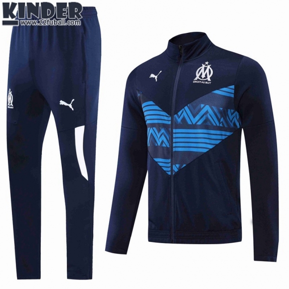 Sweatjacke Olympique Marseille Navy blau Kinder 22 23 TK246