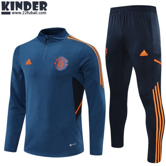 Sweatjacke Manchester United blau Kinder 22 23 TK251