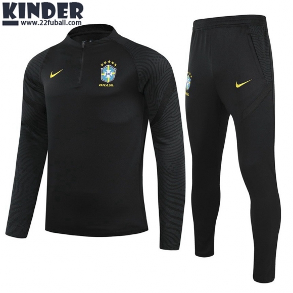 Trainingsanzug Brasilien Schwarz Kinder 21 22 TK254