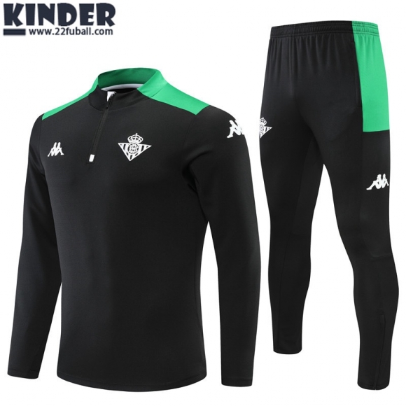 Trainingsanzug Real Betis Schwarz Kinder 22 23 TK269