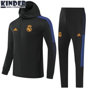 Sweatjacke Kapuzen Real Madrid Schwarz Kinder 22 23 TK283