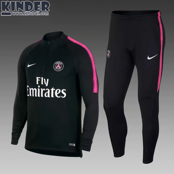 Trainingsanzug PSG Schwarz Kinder 18 19 TK287