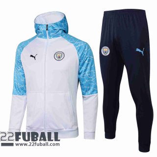 Sweatjacke Kapuzen Manchester City weiß 2021 2022 JK31