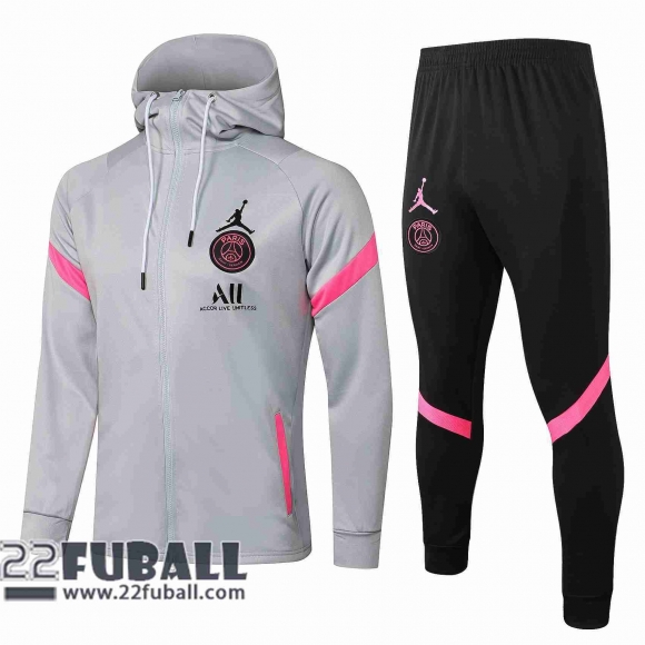 Sweatjacke Kapuzen PSG grau 2021 2022 JK32