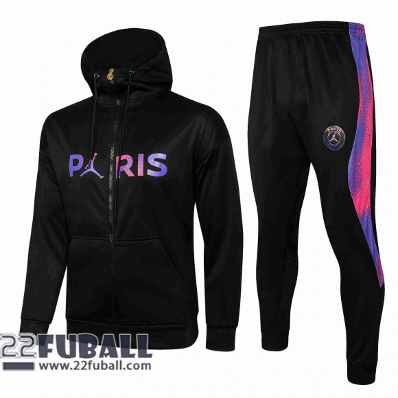 Sweatjacke Kapuzen PSG schwarz 2021 2022 JK34